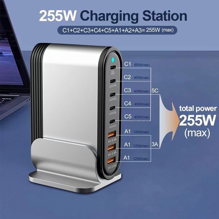 XZH Pd 200w 65w Best Multi Port Usb Wall Charger Oem Pps Charger for Cellphone Fast Smart Charging