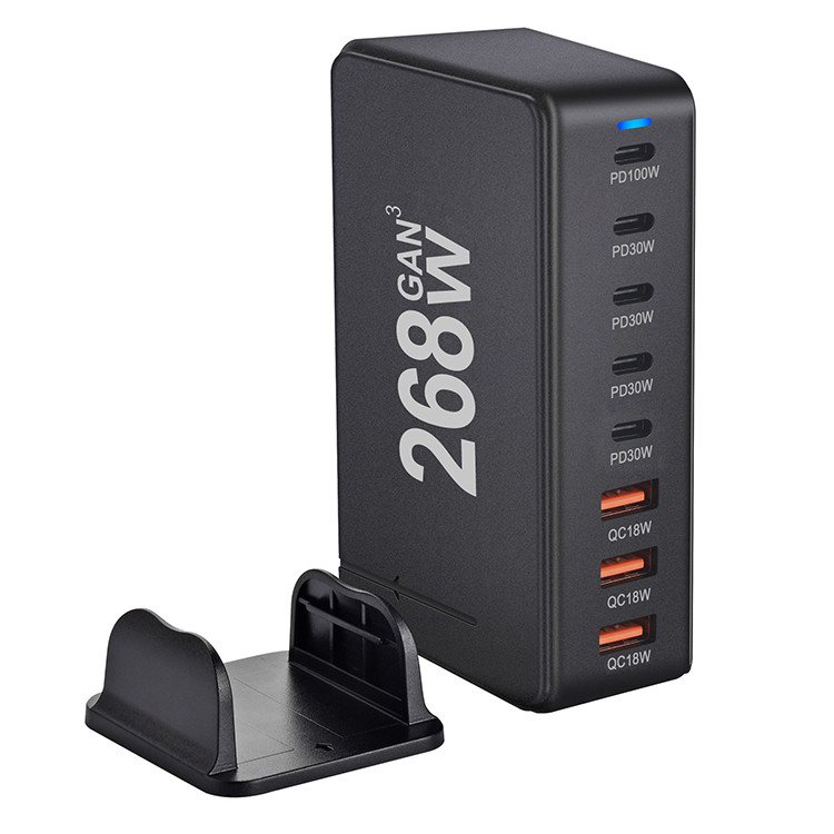 268W Multiport 5 USB-C + 3 USB-A Fast USB Charging Station Portable Wall Charger for Phone and More
