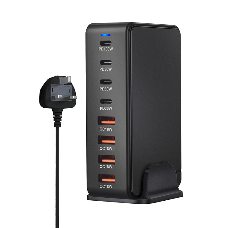 Travel Essentials Flat Plug 240W Fast Charging Blocks 8-Port Charging Station for IPhone/Ipad/MacBook Cell Phones & Accessories