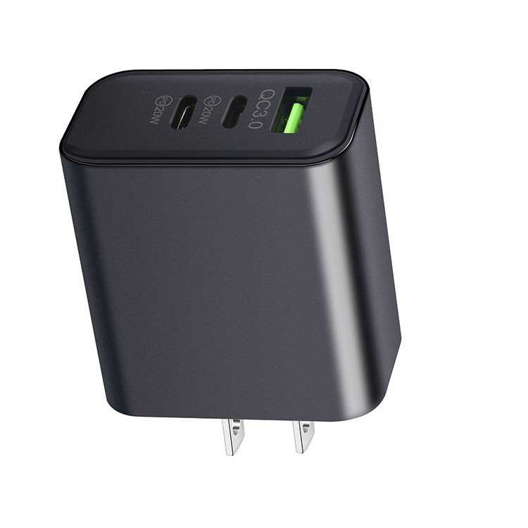 40W 3 Port Fast Charging USB C Wall Charger Dual USBC Power Adapter QC Wall Plug Multiport Brick Type C Block